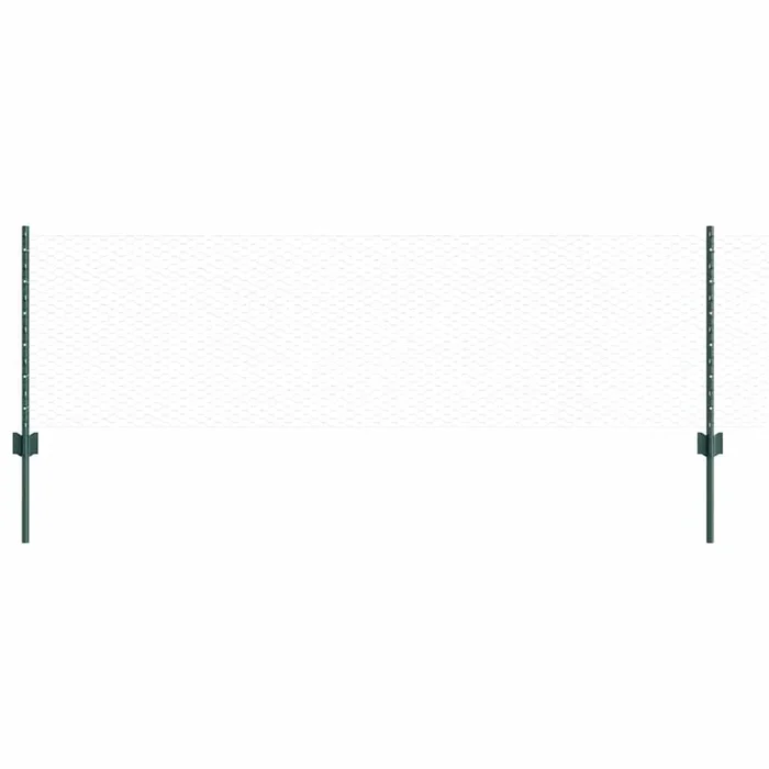 vidaXL Reja con postes Verde 0.6 x 50 m Acero (16)