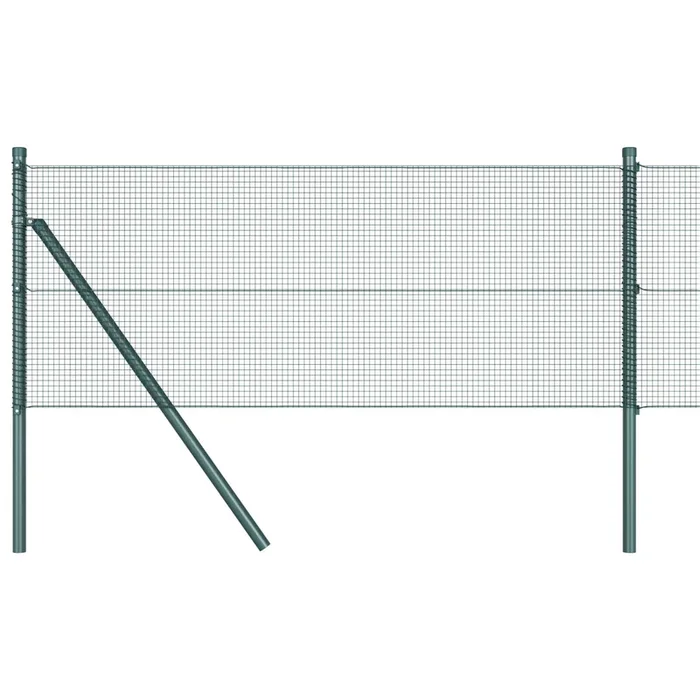 vidaXL Reja con postes Verde 0.8 x 25 m Acero (2)