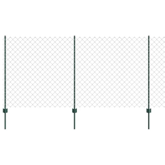 vidaXL Reja con postes Verde 1.2 x 10 m Acero (24)