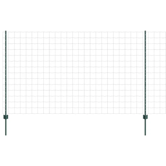 vidaXL Reja con postes Verde 1.4 x 10 m Acero (10)