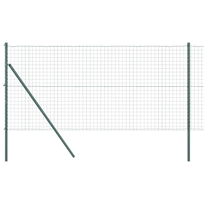 vidaXL Reja con postes Verde 1.4 x 10 m Acero (22)