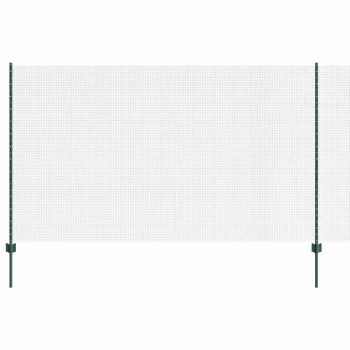 vidaXL Reja con postes Verde 1.4 x 25 m Acero (2)