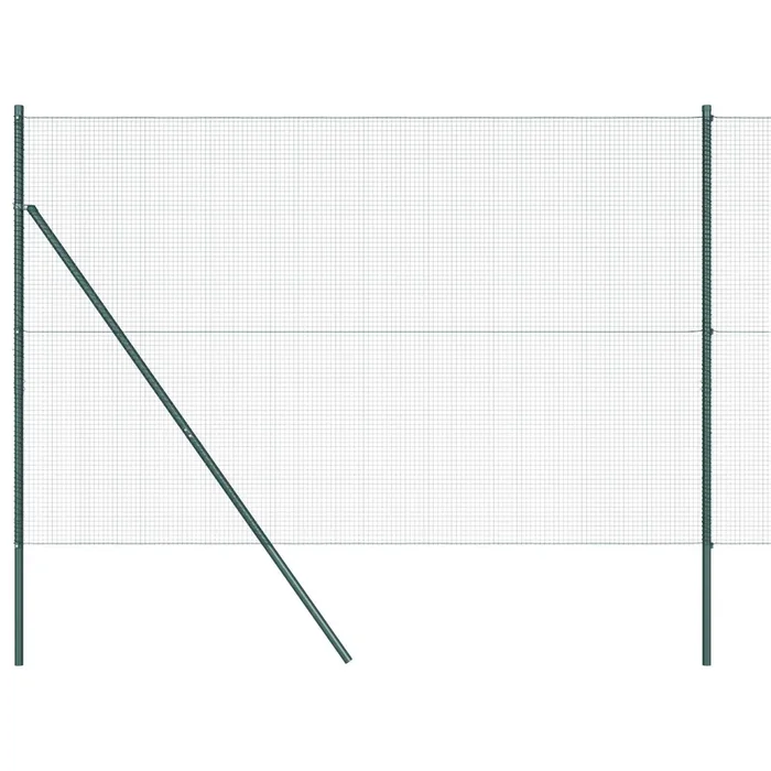 vidaXL Reja con postes Verde 1.5 x 25 m Acero (4)
