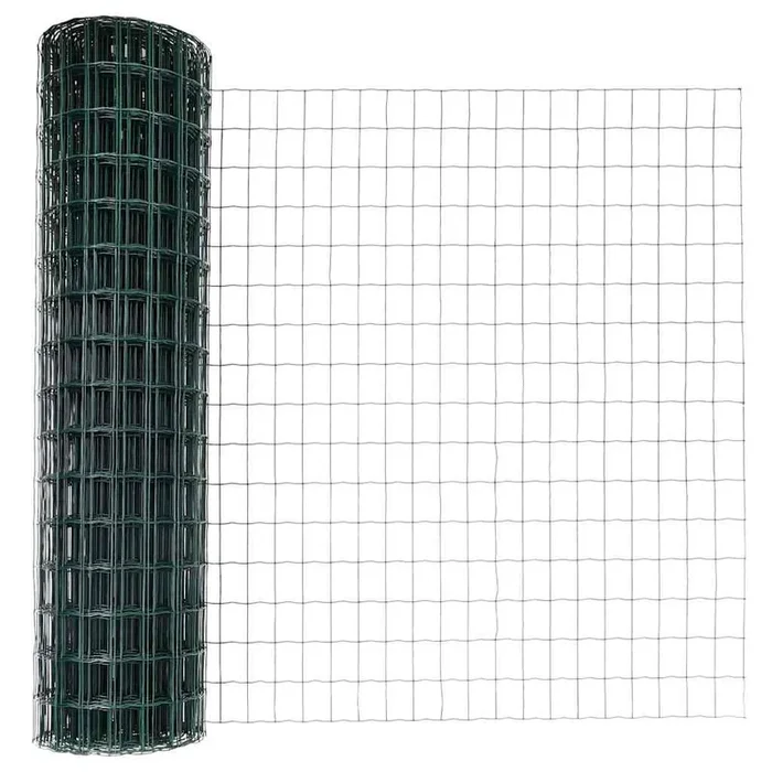 vidaXL Reja con postes Verde 1 x 10 m Acero (10)