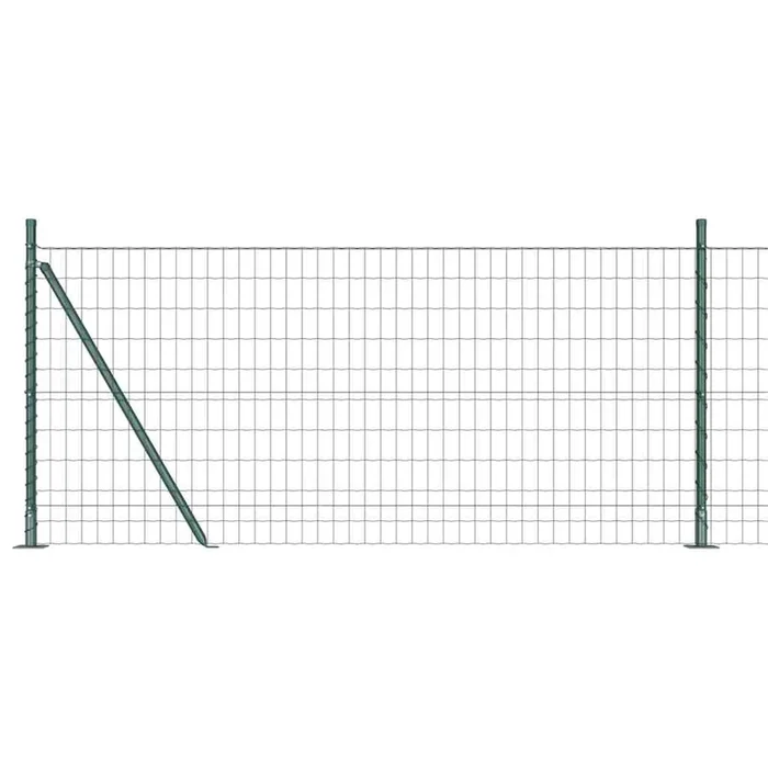 vidaXL Reja con postes Verde 1 x 10 m Acero (32)