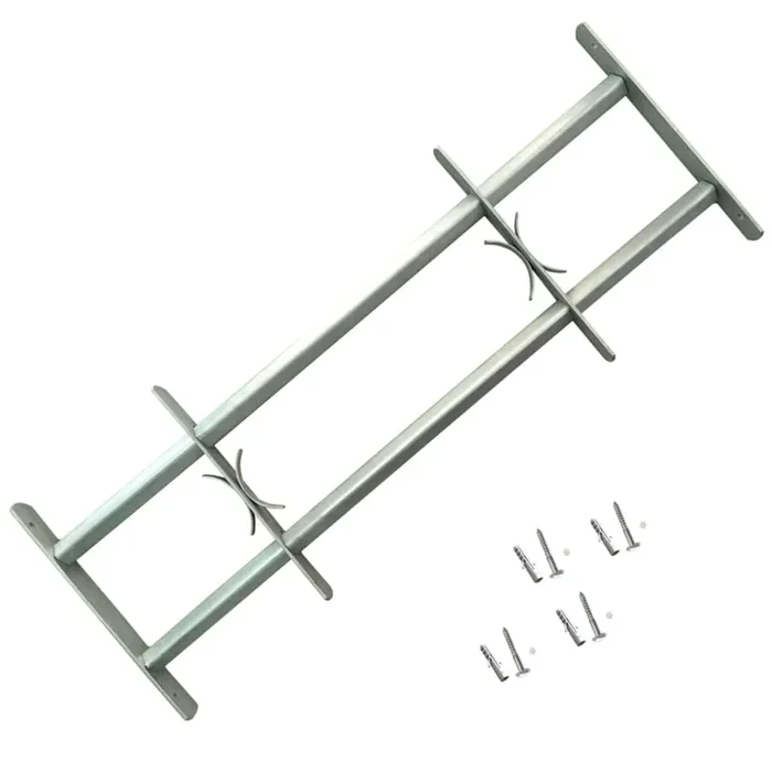vidaXL Reja de seguridad ajustable ventana con 2 barras 1000-1500 mm