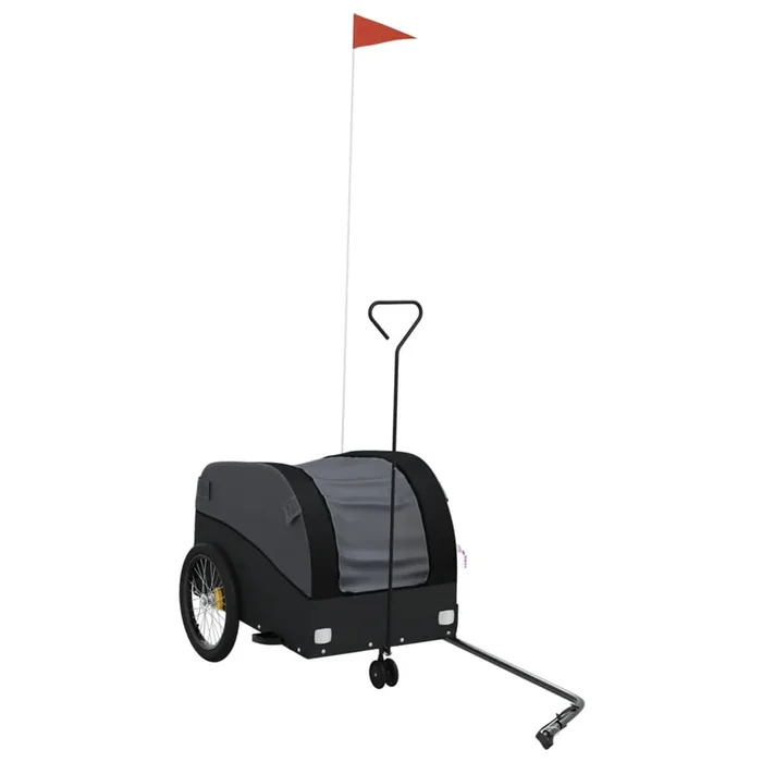 vidaXL Remolque para bicicleta hierro negro 30 kg (3)