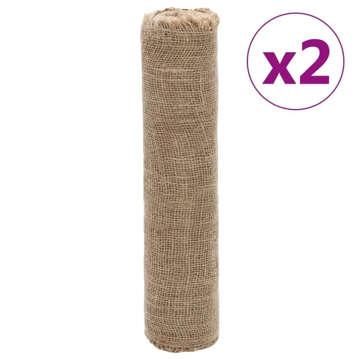 vidaXL Rollos de yute 2 unidades 0,5×50 m 100% yute 200 gsm