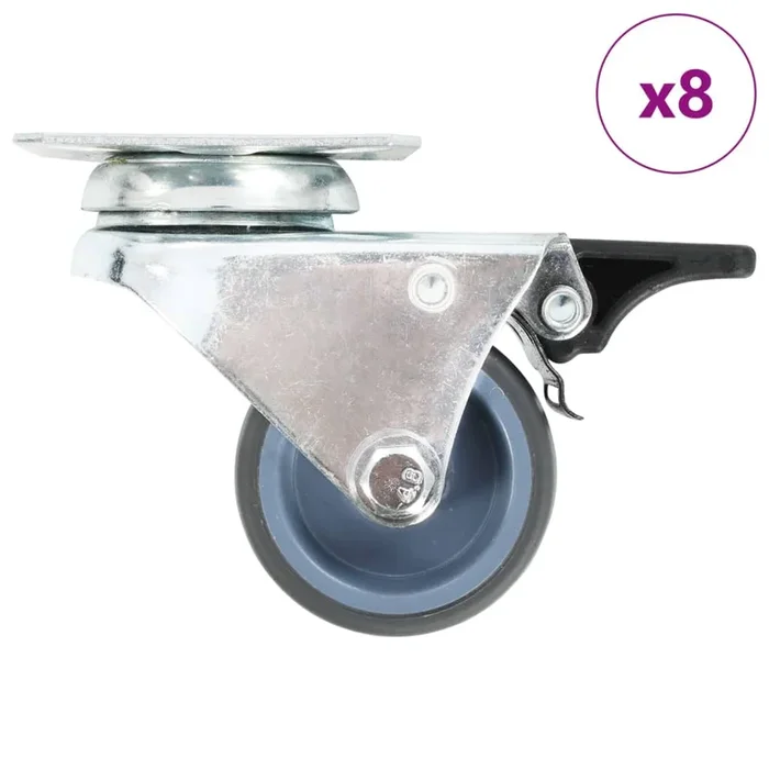 vidaXL Ruedas dobles giratorias 8 unidades 50 mm (2)