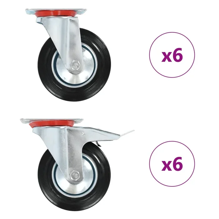 vidaXL Ruedas giratorias 12 unidades 160 mm (3)