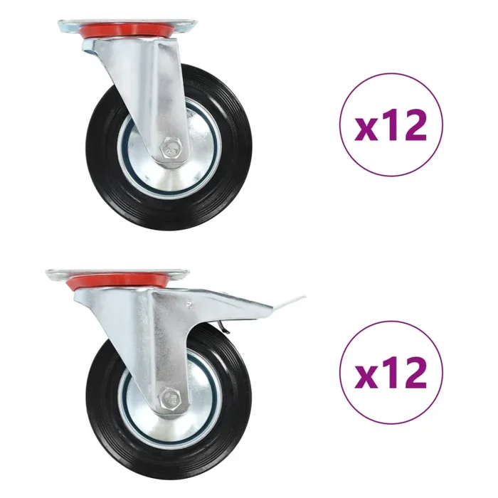vidaXL Ruedas giratorias 24 unidades 160 mm (3)