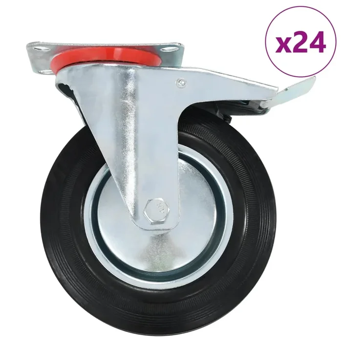 vidaXL Ruedas giratorias 24 unidades 200 mm (2)