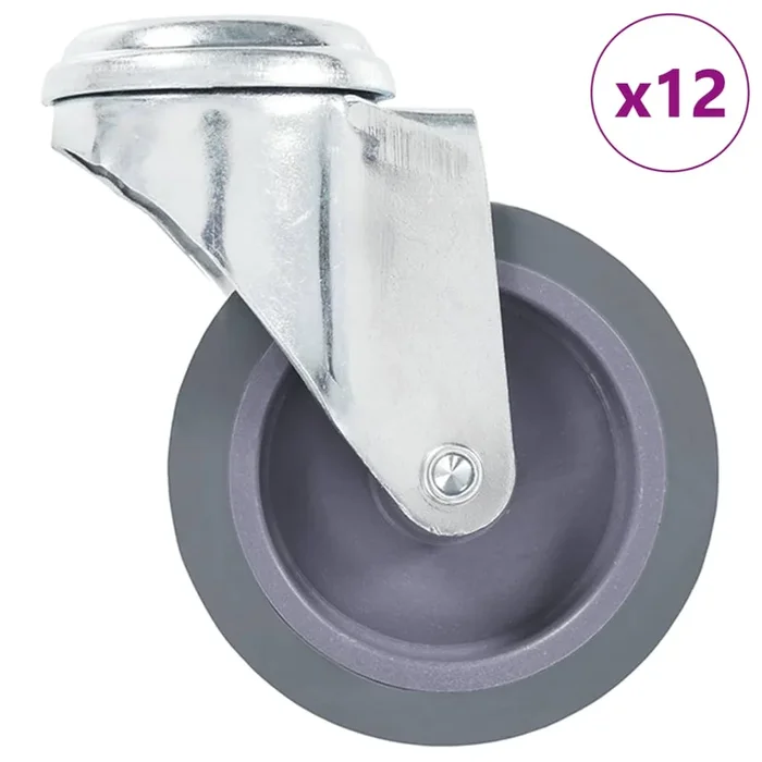 vidaXL Ruedas giratorias con agujero pasador 12 unidades 75 mm