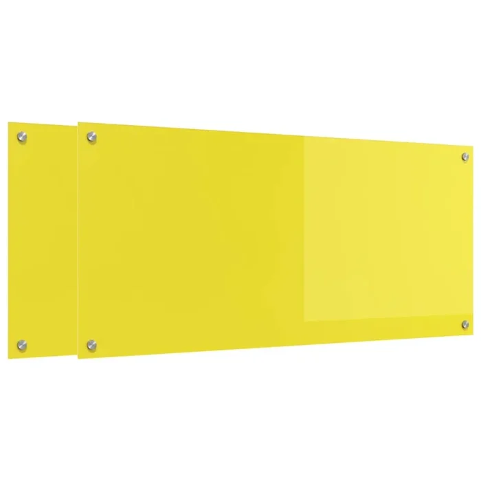vidaXL Salpicadero de cocina 2 pcs Amarillo 110 x 50 cm