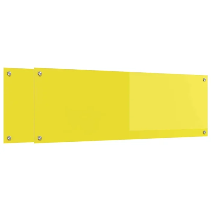 vidaXL Salpicadero de cocina 2 pcs Amarillo 120 x 40 cm