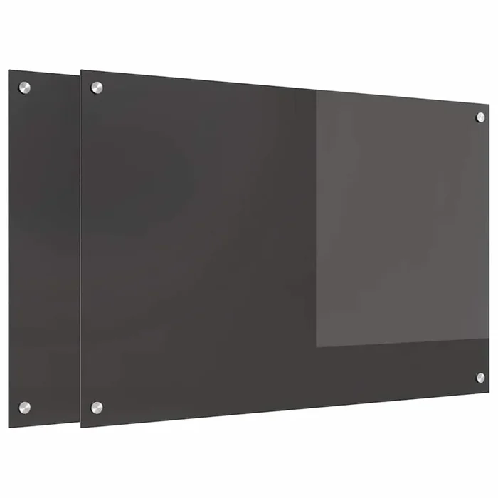 vidaXL Salpicadero de cocina 2 pcs Gris oscuro 90 x 60 cm