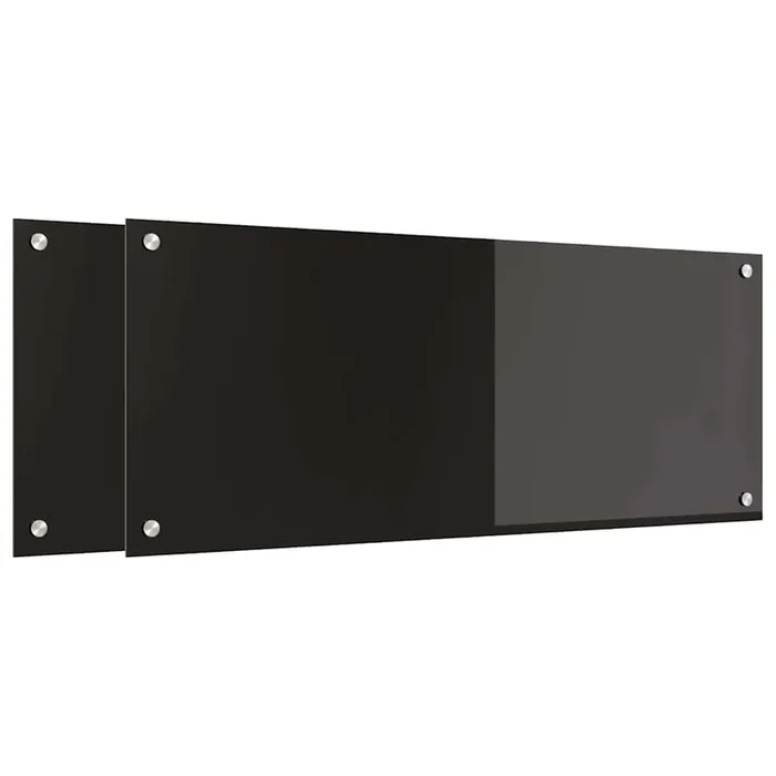 vidaXL Salpicadero de cocina Negro 100 x 40 cm vidrio templado