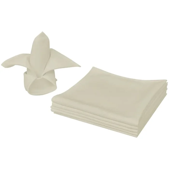 vidaXL Servilletas 100 unidades crema 50×50 cm