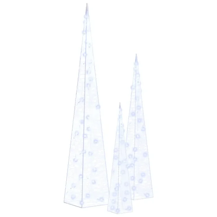 vidaXL Set de cono de luz LED decorativo acrílico azul 30/45/60cm