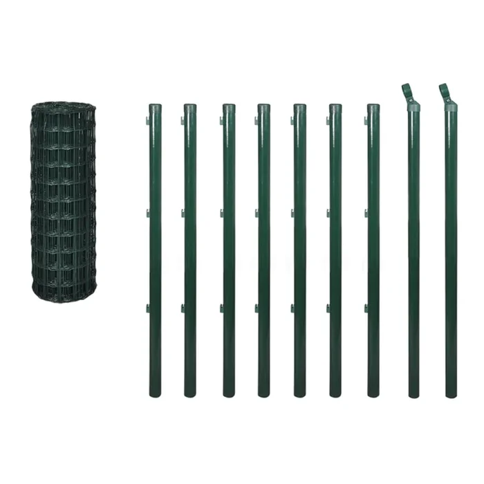 vidaXL Set de euro valla acero verde 10×1 m (3)