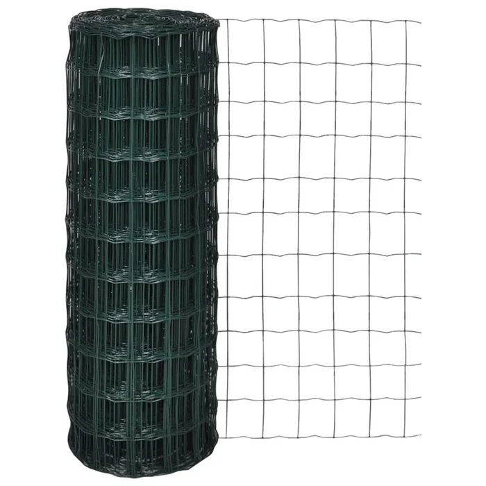 vidaXL Set de euro valla acero verde 25×0,8 m