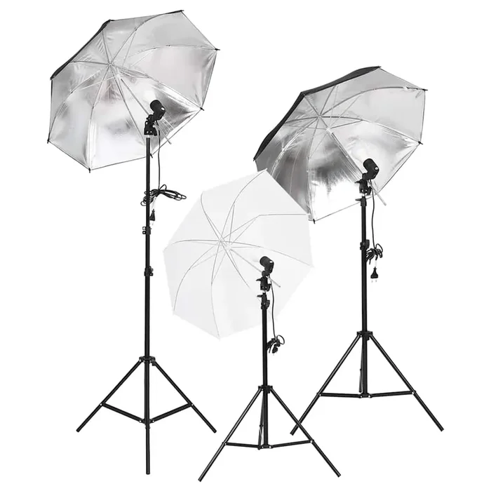 vidaXL Set de iluminación de estudio con trípodes y sombrillas