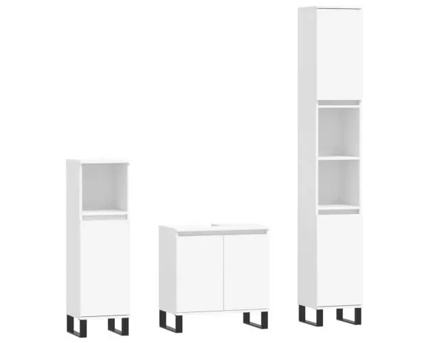vidaXL set de muebles de baño 3 piezas madera contrachapada blanco | Brico Depôt Spedizione Espresso