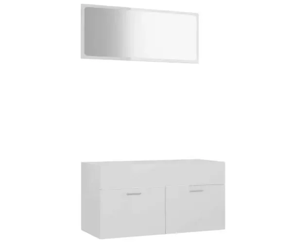vidaXL set muebles de baño 2 piezas madera contrachapada blanco brillo | Brico Depôt Edizione Limitata