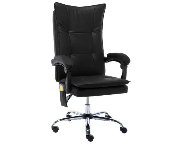vidaXL silla de oficina de masaje de cuero sintético negra | Brico Depôt Migliore Qualità