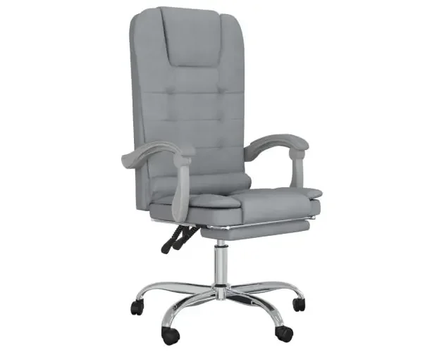vidaXL silla de oficina reclinable con masaje de tela gris claro | Brico Depôt Offerta Lampo
