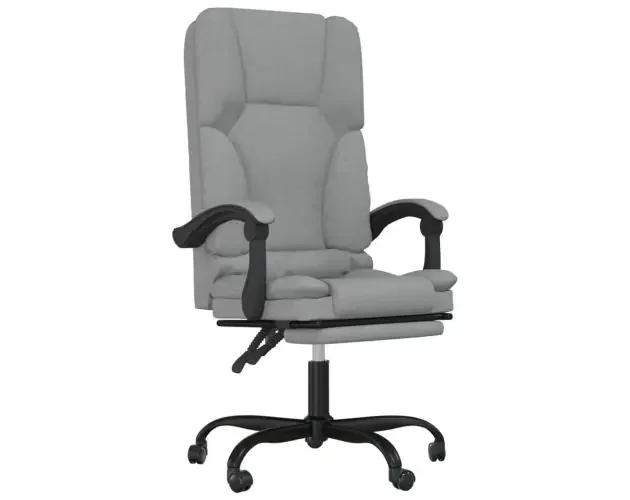 vidaXL silla de oficina reclinable con masaje de tela gris claro | Brico Depôt Prezzo Scontato