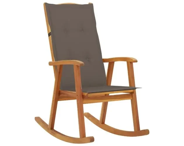 vidaXL silla mecedora con cojines madera maciza de acacia | Brico Depôt Bestseller