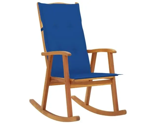 vidaXL silla mecedora con cojines madera maciza de acacia | Brico Depôt Vendita Finale