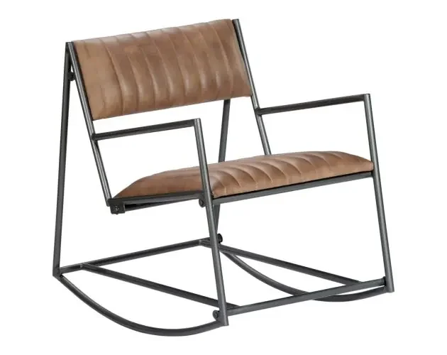 vidaXL silla mecedora de cuero auténtico marrón claro | Brico Depôt Nuovo Arrivo