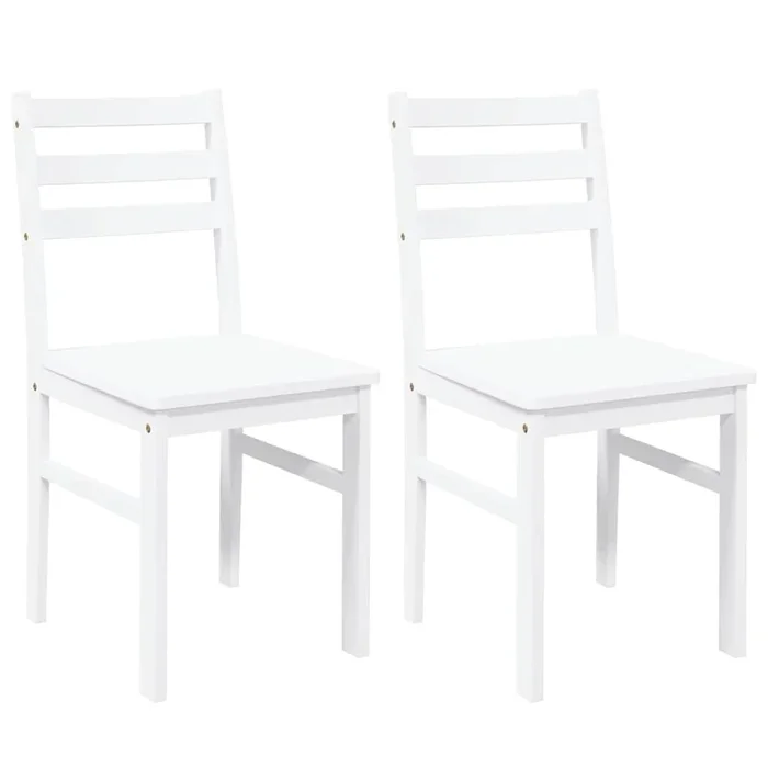 vidaXL Sillas de comedor 2 unidades madera maciza de caucho blanco (16)