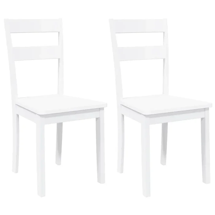 vidaXL Sillas de comedor 2 unidades madera maciza de caucho blanco (23)