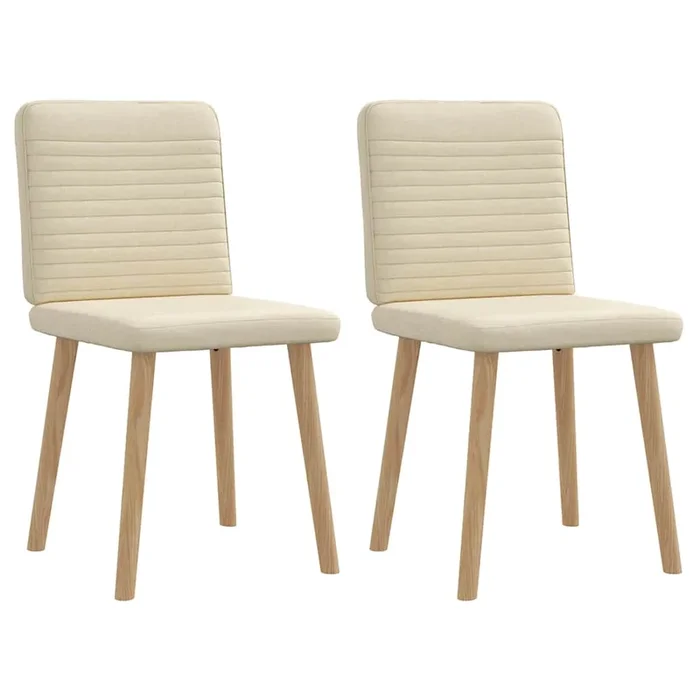 vidaXL Sillas de comedor 2 unidades tela color crema (3)