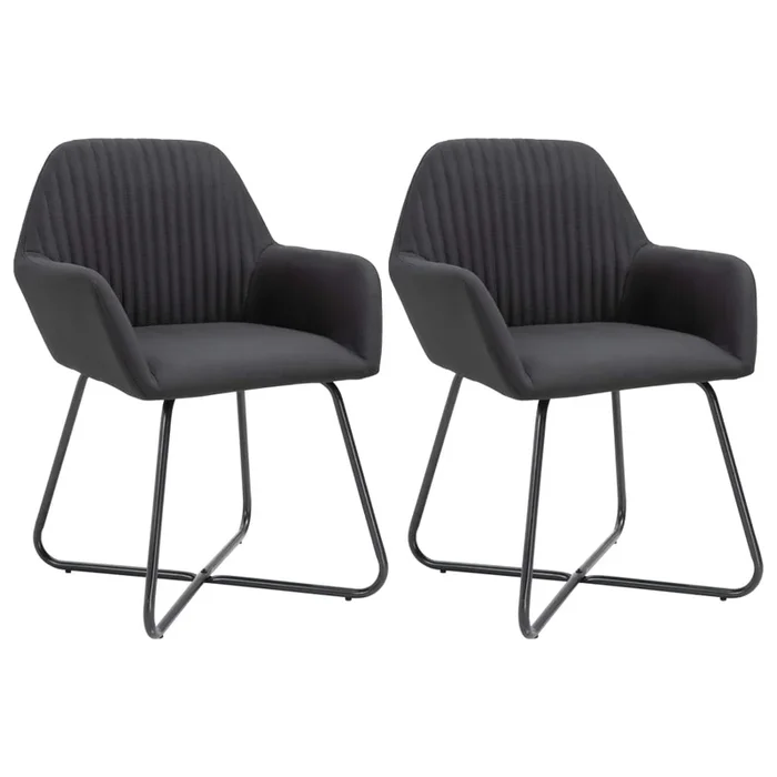vidaXL Sillas de comedor 2 unidades tela negro (12)
