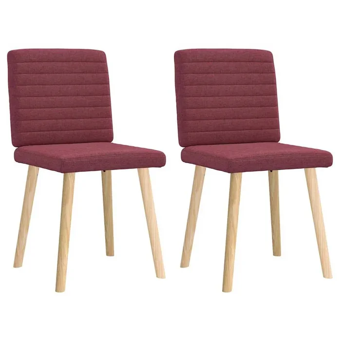 vidaXL Sillas de comedor 2 unidades tela rojo tinto (3)