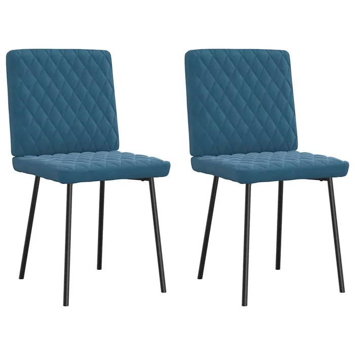 vidaXL Sillas de comedor 2 unidades terciopelo azul (11)
