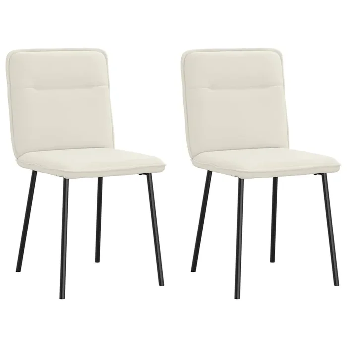 vidaXL Sillas de comedor 2 unidades terciopelo crema (11)