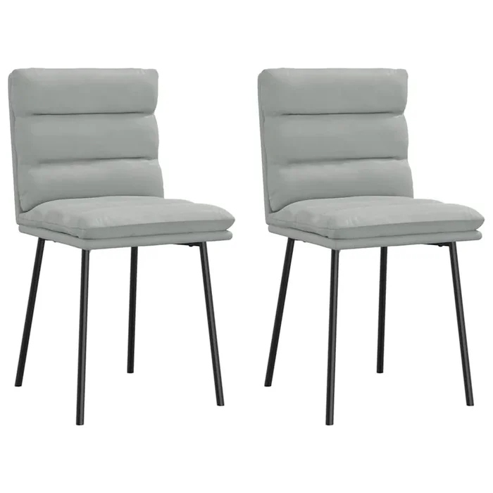 vidaXL Sillas de comedor 2 unidades terciopelo gris claro (10)