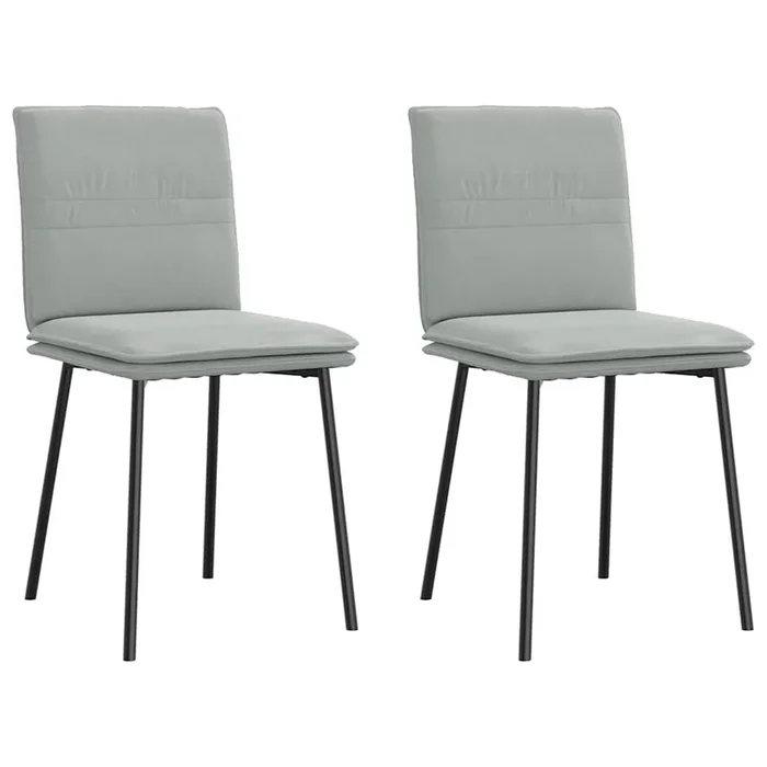 vidaXL Sillas de comedor 2 unidades terciopelo gris claro (9)