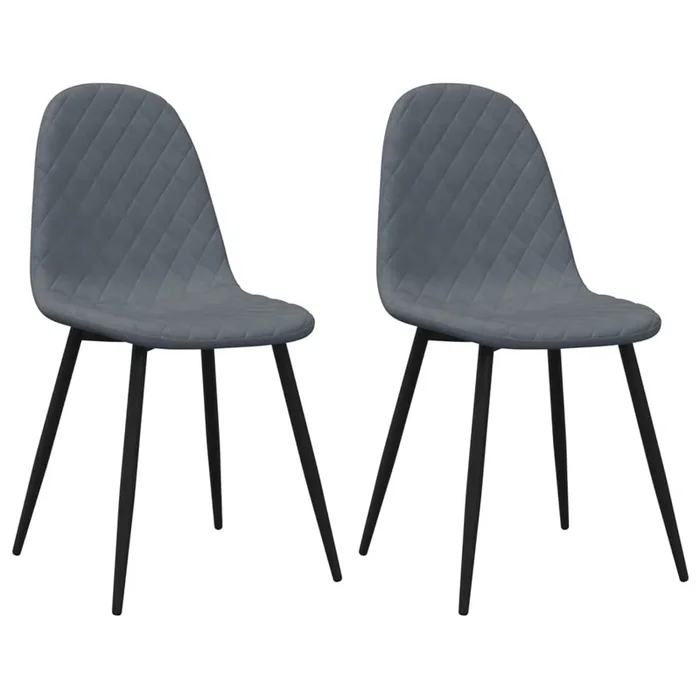 vidaXL Sillas de comedor 2 unidades terciopelo gris oscuro (5)
