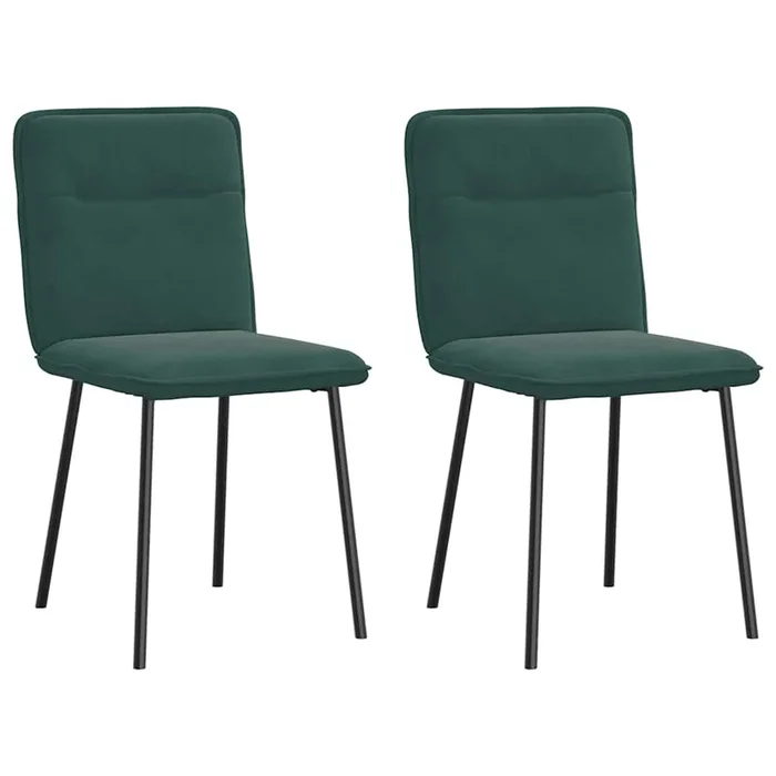 vidaXL Sillas de comedor 2 unidades terciopelo verde oscuro (11)