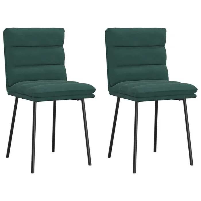 vidaXL Sillas de comedor 2 unidades terciopelo verde oscuro (4)