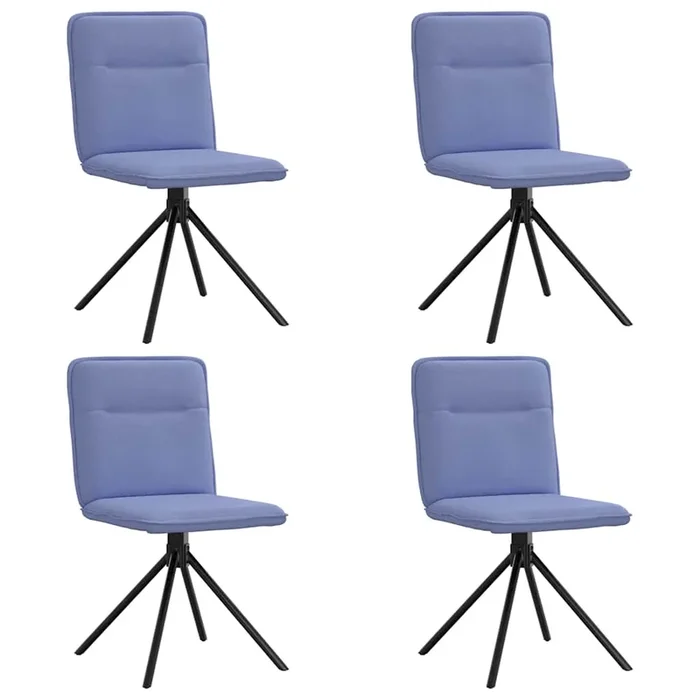 vidaXL Sillas de comedor 4 uds tela azul jeans (4)