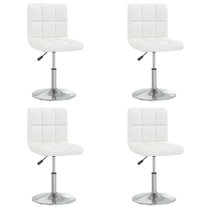 vidaXL Sillas de comedor 4 unidades cuero sintético blanco (10)