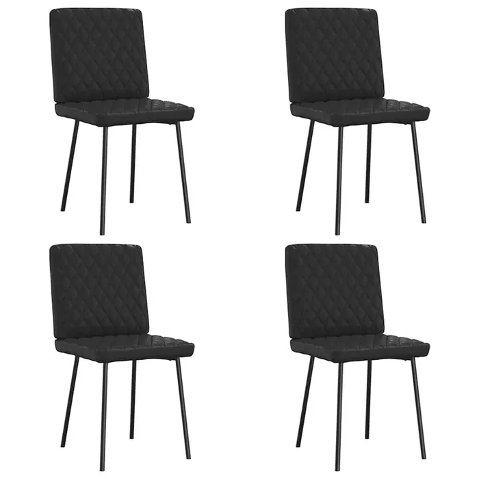 vidaXL Sillas de comedor 4 unidades cuero sintético negro (13)