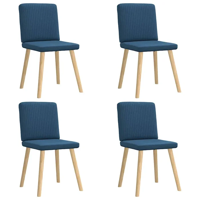 vidaXL Sillas de comedor 4 unidades tela azul (4)